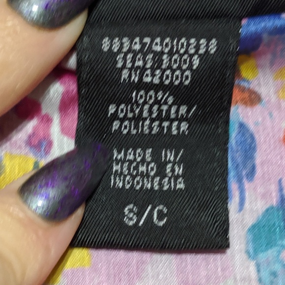 Floral cheetah print sheer button-up blouse - Picture 5 of 5